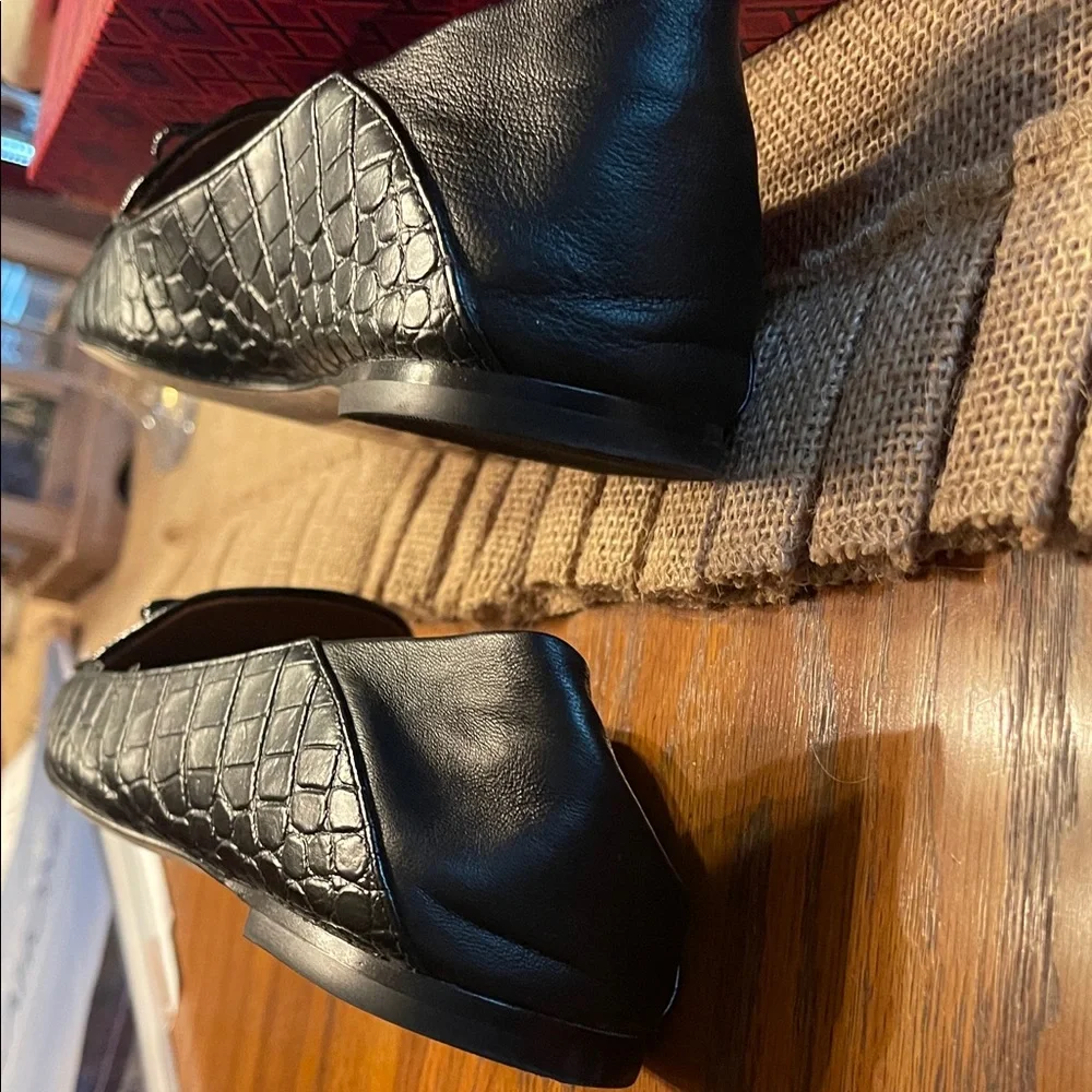 Tory Burch Cocoa and Perf Black Loafers - Picture 7 of 7